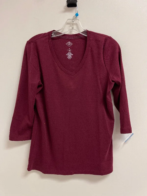 Top Long Sleeve By St Johns Bay In Red, Size: S