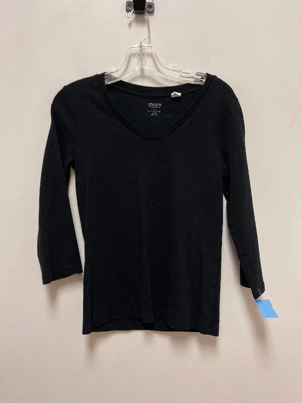 Top Long Sleeve By Chicos In Black, Size: S