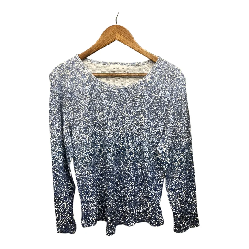 Top Long Sleeve By Liz Claiborne In Blue, Size: Xl