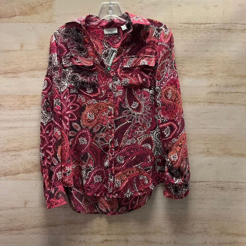 Top Long Sleeve By New York And Co In Red, Size: Xs