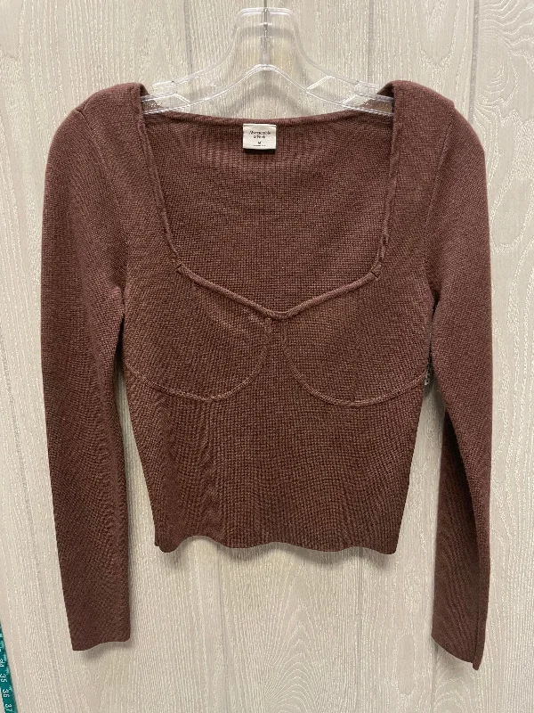 Top Long Sleeve By Abercrombie And Fitch In Brown, Size: M