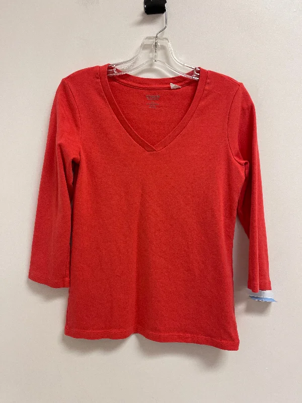 Top Long Sleeve By Chicos In Orange, Size: S