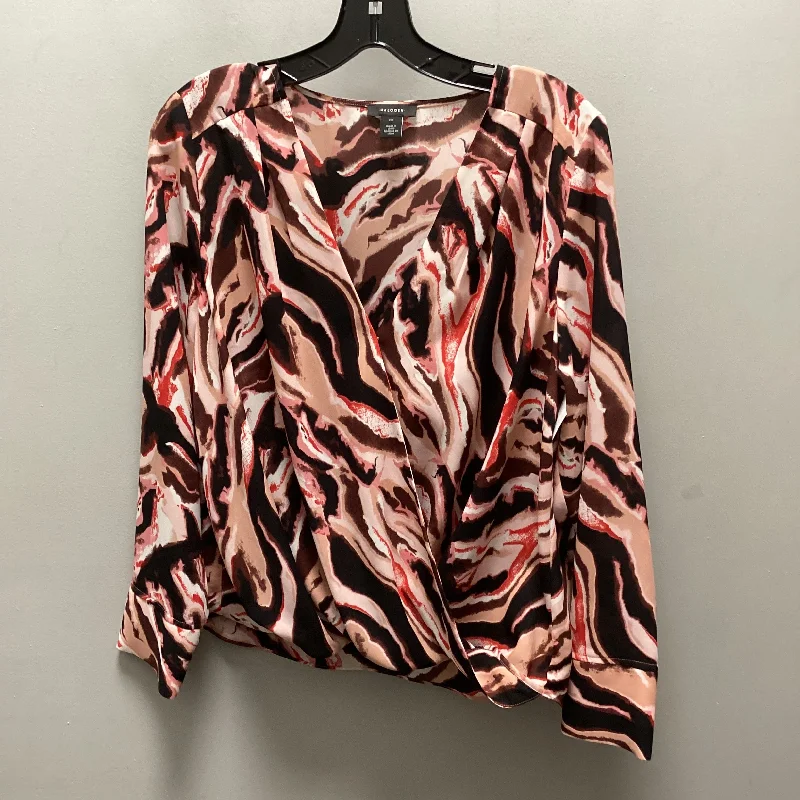 Top Long Sleeve By Halogen In Pink & Red, Size: M