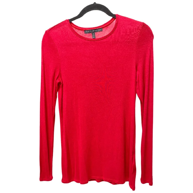 Top Long Sleeve Basic By White House Black Market In Red, Size: S