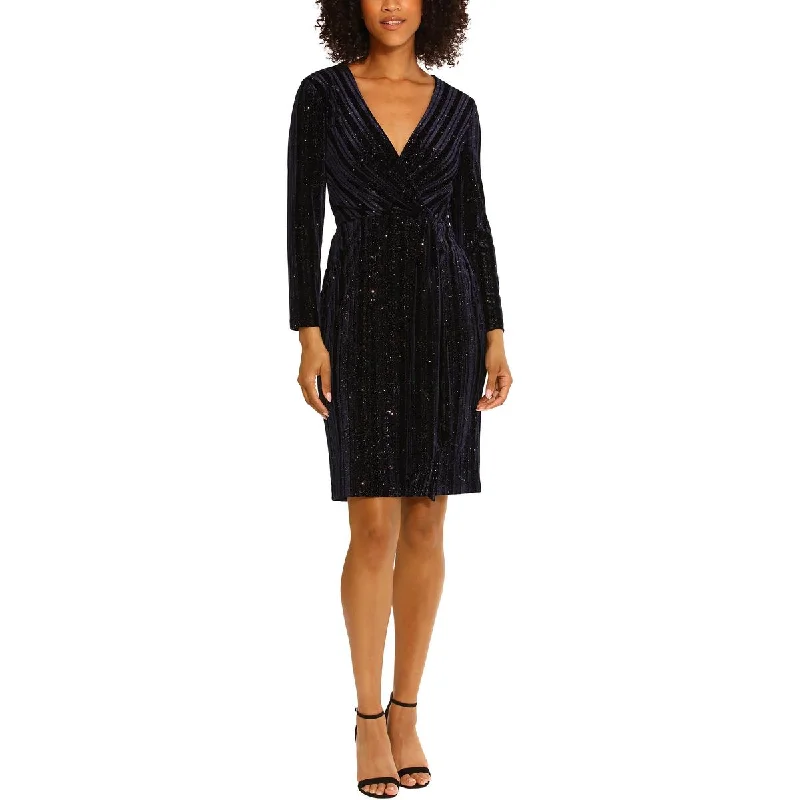 Maggy London Womens Velvet Glitter Cocktail And Party Dress