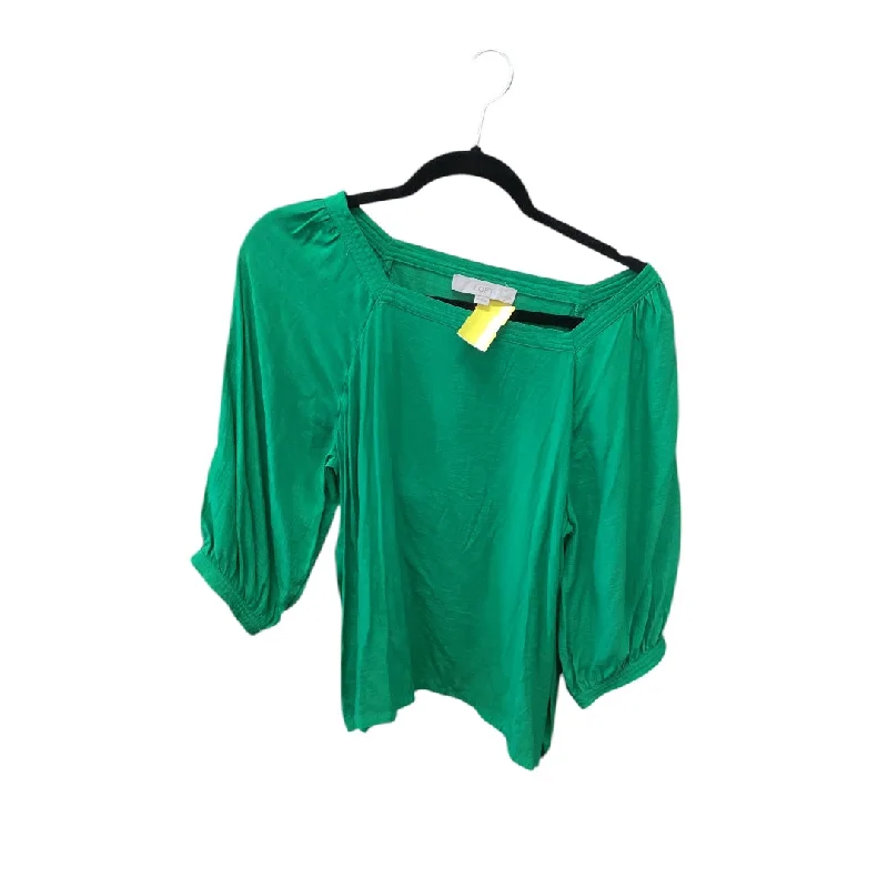 Top Long Sleeve By Loft In Green, Size: Lp