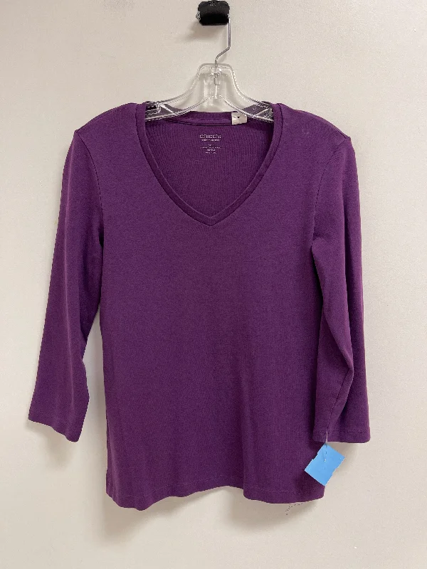 Top Long Sleeve By Chicos In Purple, Size: S