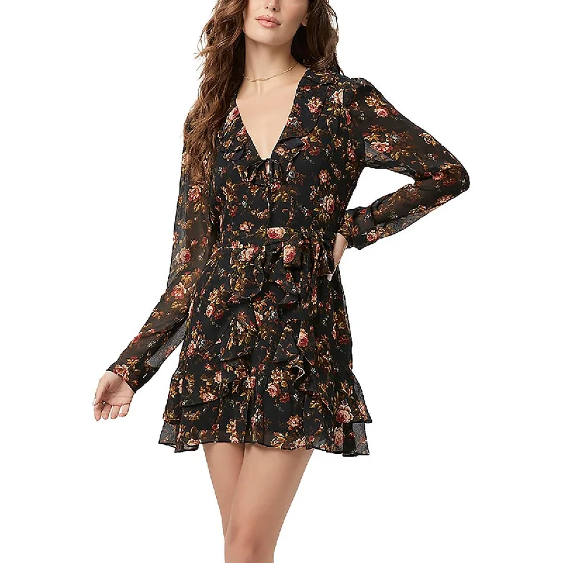 Paige Womens Silk Floral Cocktail And Party Dress