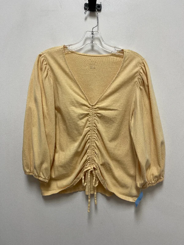 Top Long Sleeve By A New Day In Yellow, Size: M