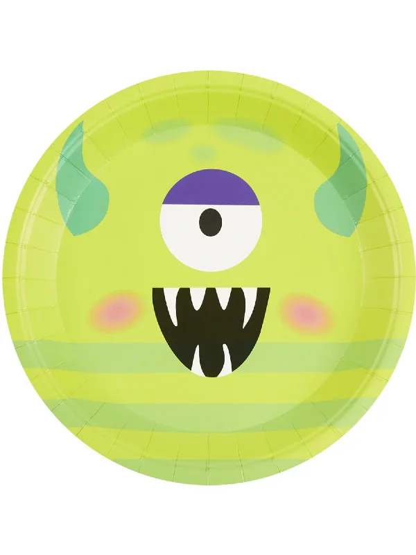 Monster Tableware, Green Party Plates x8