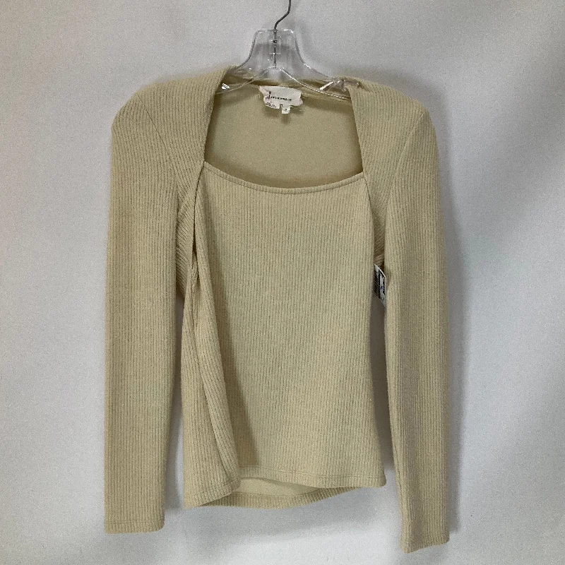 Top Long Sleeve By Anthropologie In Cream, Size: Xs