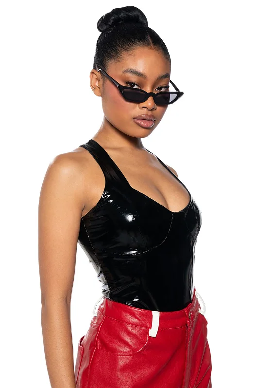 THE BOMBSHELL VINYL BODYSUIT