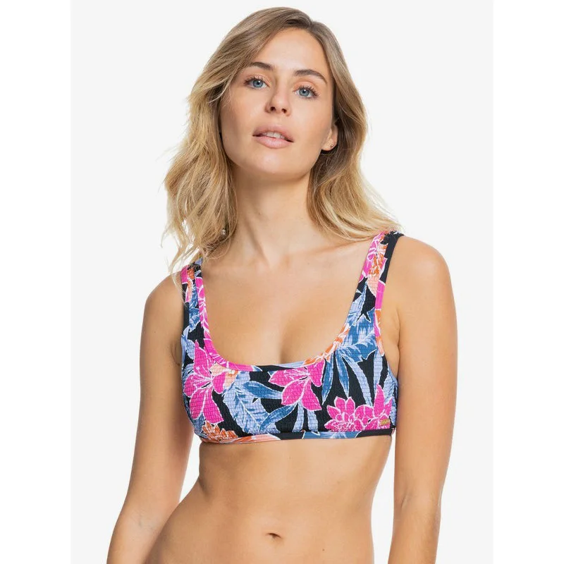 Roxy Tropical Oasis Smocked Bralette Bikini Top