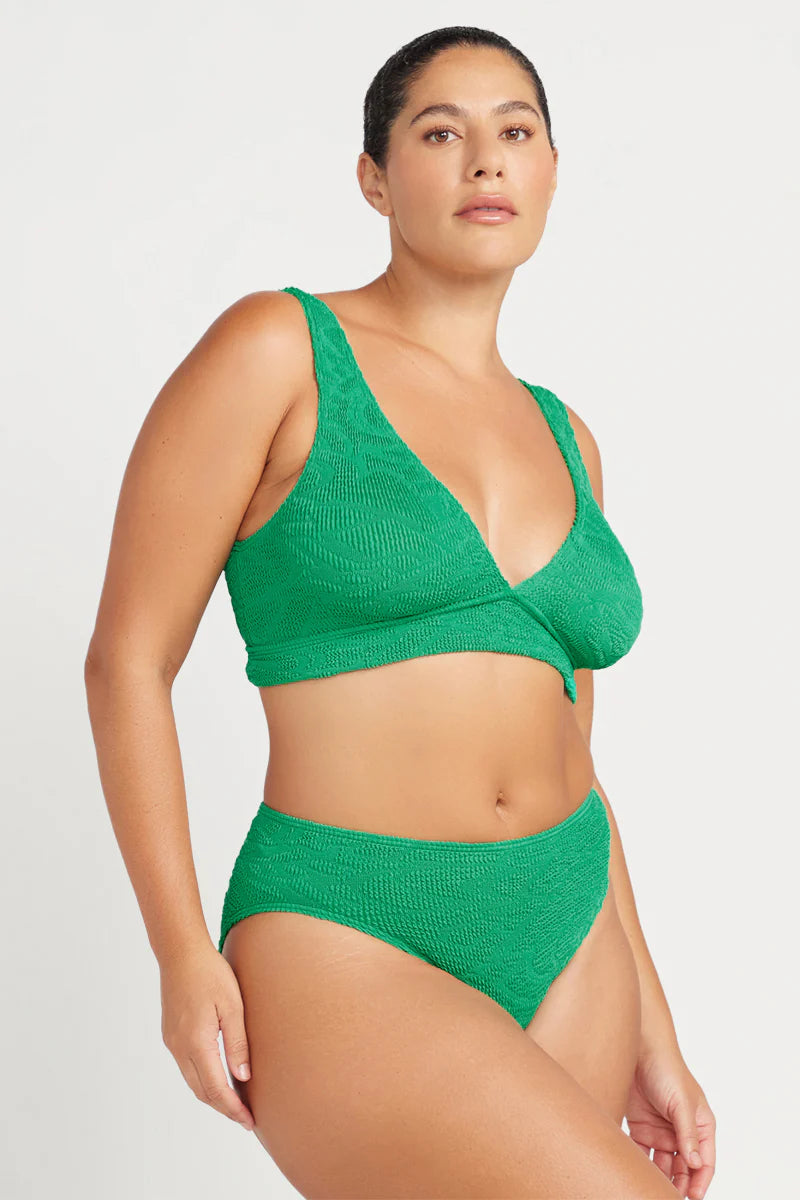 Arte Bikini Bottom In Green Geo Jacquard - ArteSands