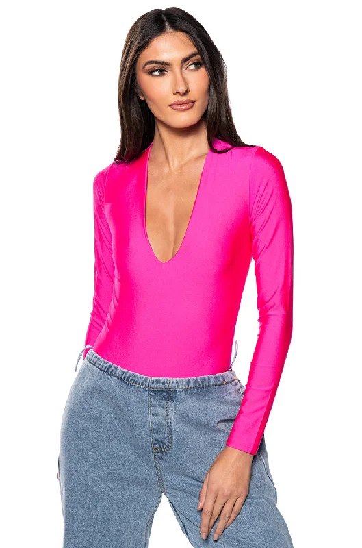 PAXTON NEW DISCO LONG SLEEVE V NECK BODYSUIT