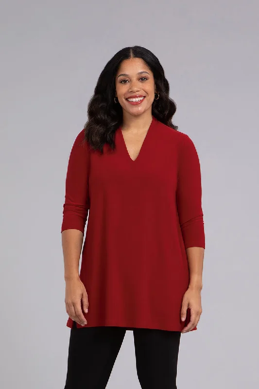 Deep V Tunic | Red