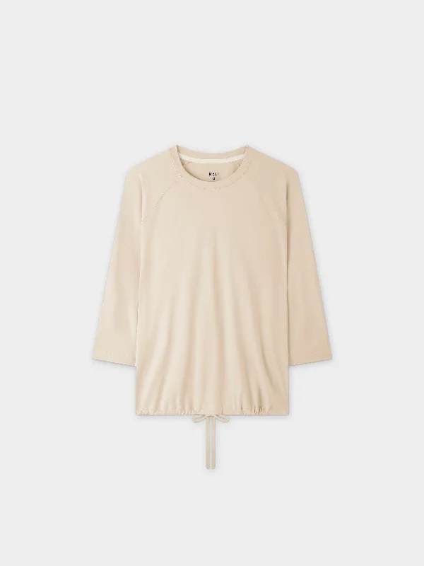 DRAWSTRING TEE-TAN