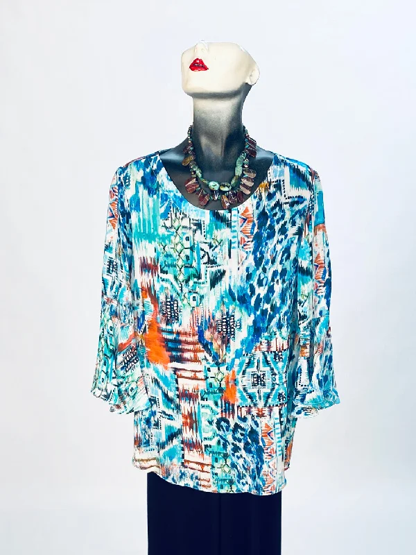 Tianello print "Edena" Washable Silk "Trey" Blouse