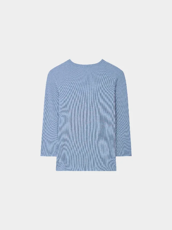 HIGH V RIBBED TEE - 3Q - LIGHT BLUE