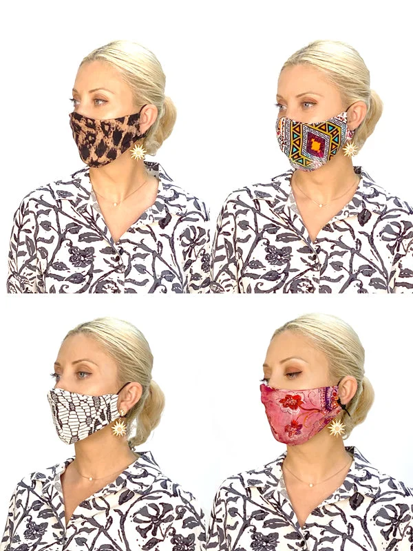 Fashion Face Masks “Limited Edition” (Washable SILK 4 pack assorted prints)