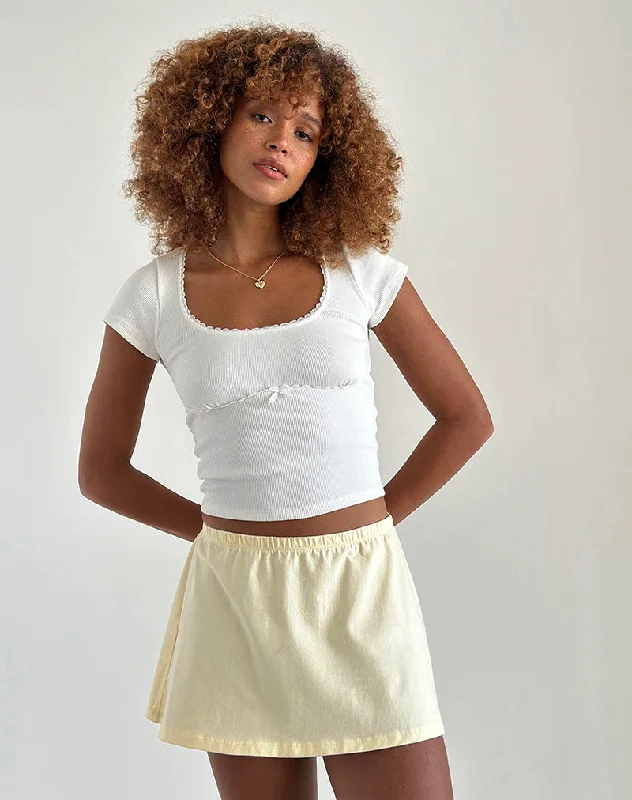 Nidya A-Line Mini Skirt in Buttermilk