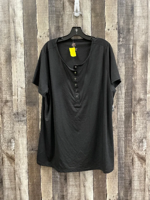 Top Short Sleeve By Cme In Black, Size: 3x