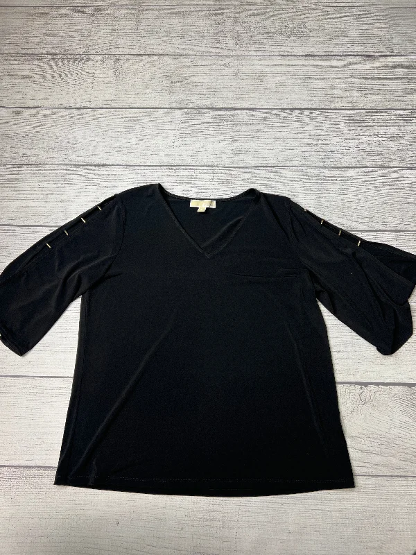 Top Short Sleeve By Michael By Michael Kors In Black, Size: Xl