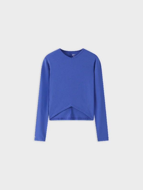 V Bottom T-Shirt-Cobalt Blue