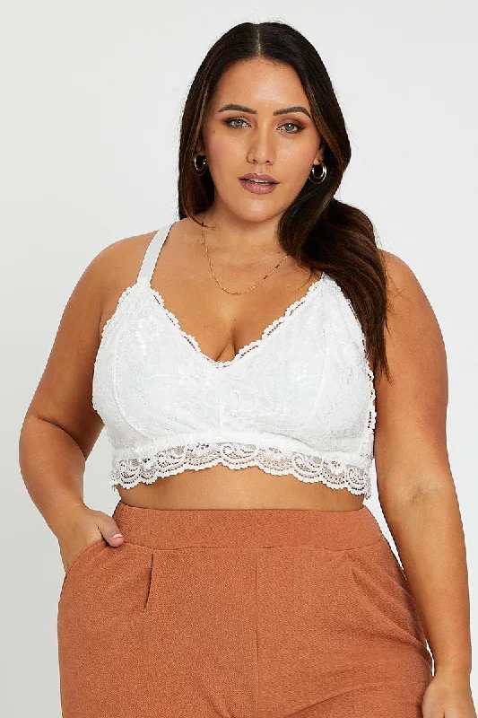 White Basic Lace Bralette