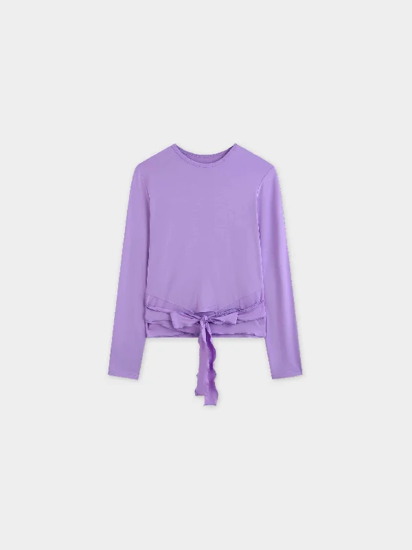 Wrap Tie Tee-Lavender