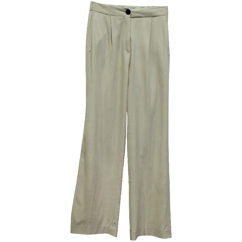 Ba&Sh Wide Leg Trousers in Nude Cotton