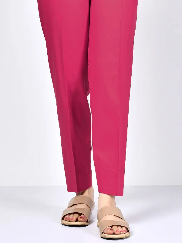 Satin Straight Trouser - Shocking Pink