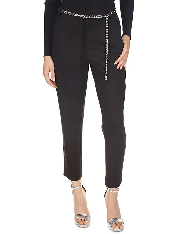 Womens Cropped Tapered Leg Dress Pants