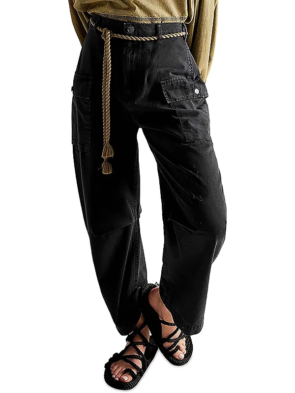 Womens Distressed Utility Cargo Pants