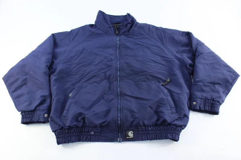 Carhartt Logo Patch Navy Blue Zip Up Jacket