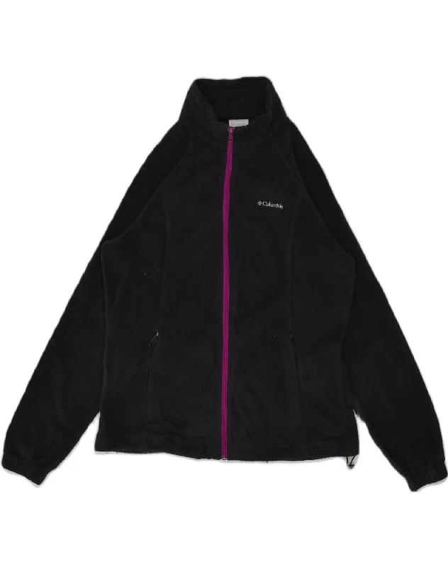 COLUMBIA Womens Fleece Jacket UK 16 Large Black Polyester