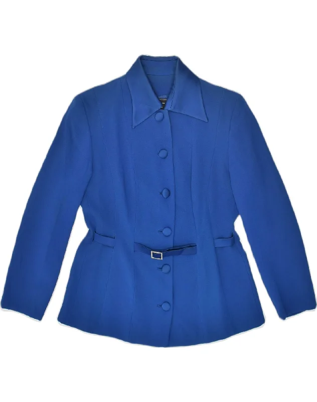 LIST BOUTIQUE Womens 6 Button Blazer Jacket IT 44 Medium Blue Acetate