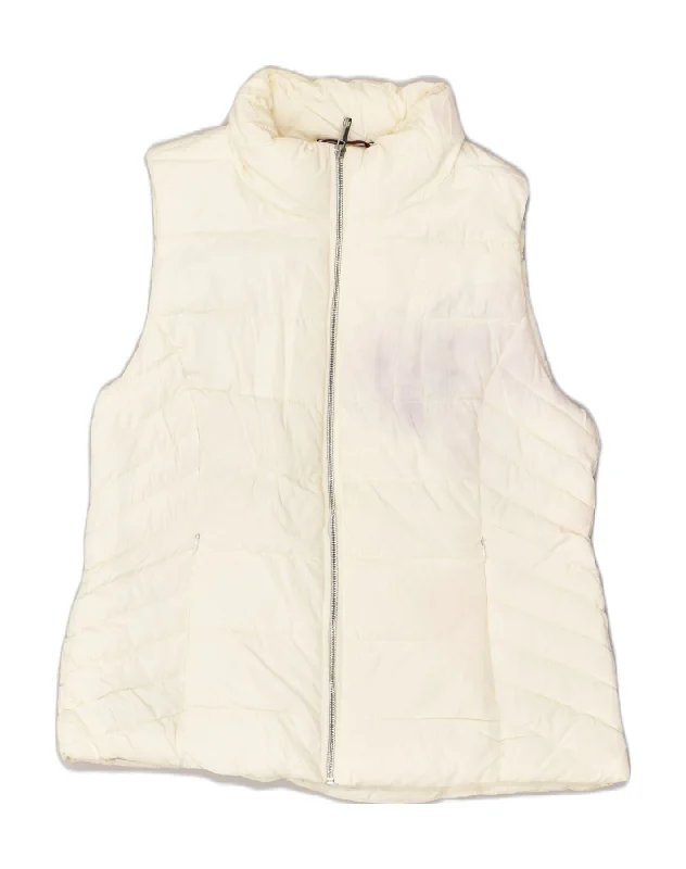 TOMMY HILFIGER Womens Padded Gilet UK 16 Large White Polyester