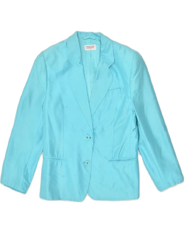 UNITED COLORS OF BENETTON Womens 2 Button Blazer Jacket IT 42 Medium Blue