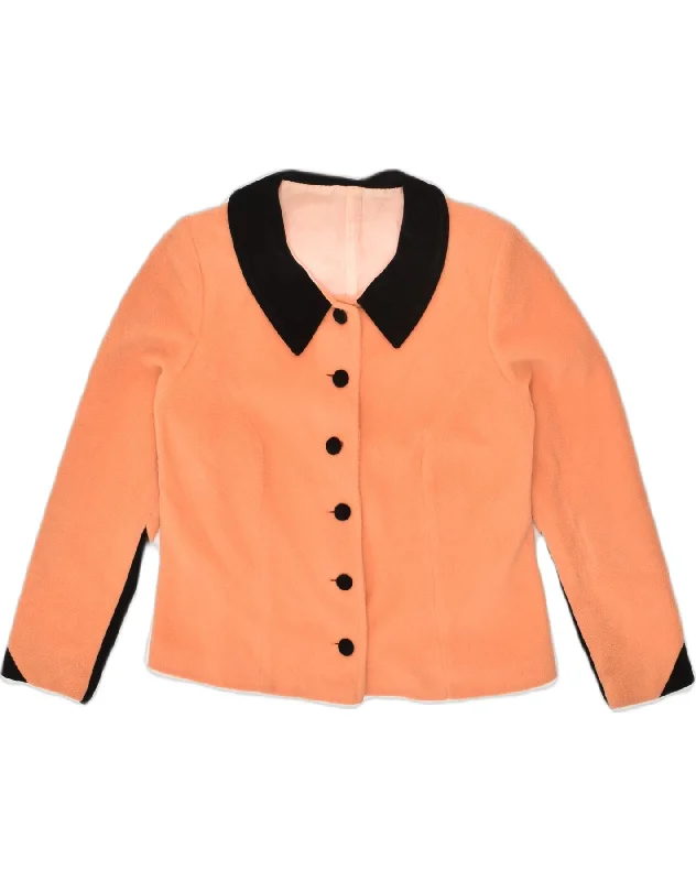 VINTAGE Womens 6 Button Blazer Jacket UK 14 Large Orange