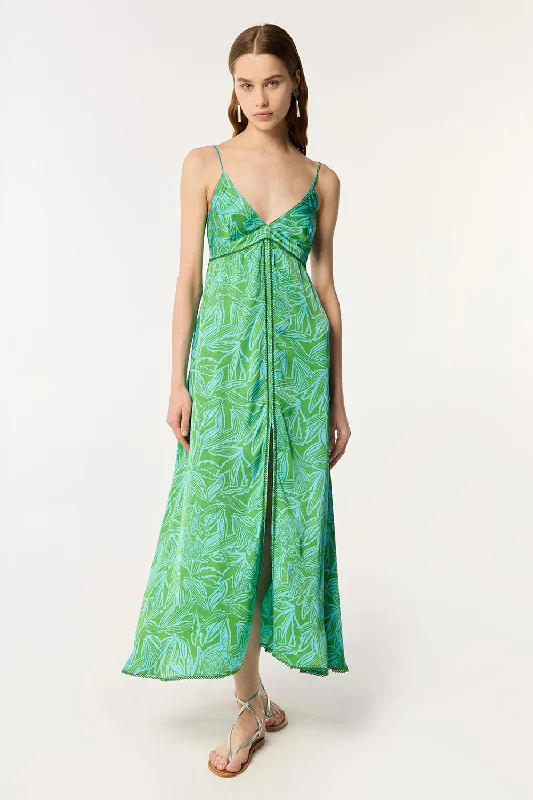 Long Dress Denise - Turquoise Pop Tiger