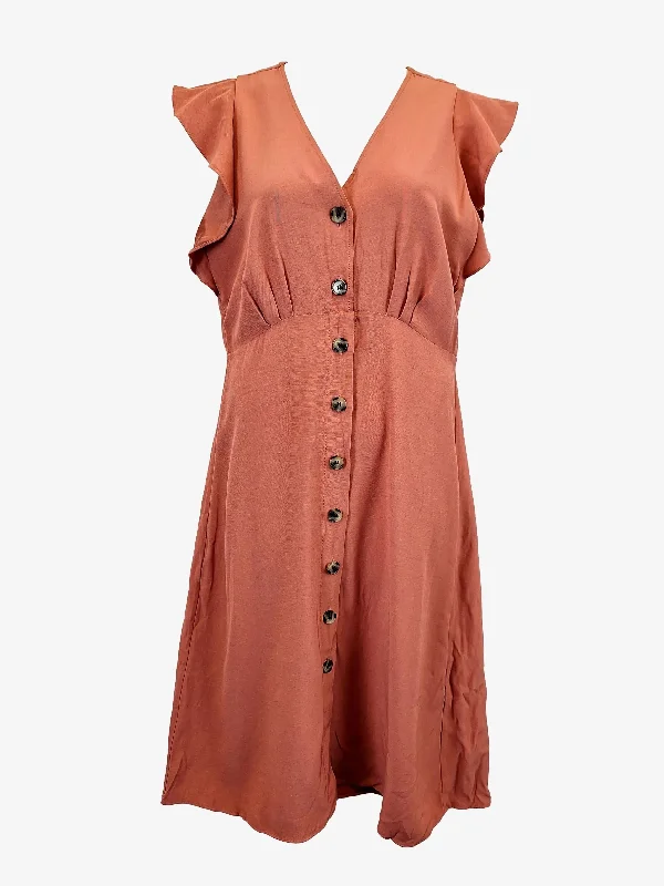 Witchery Dusty Rose Buttoned Midi Dress Size 12