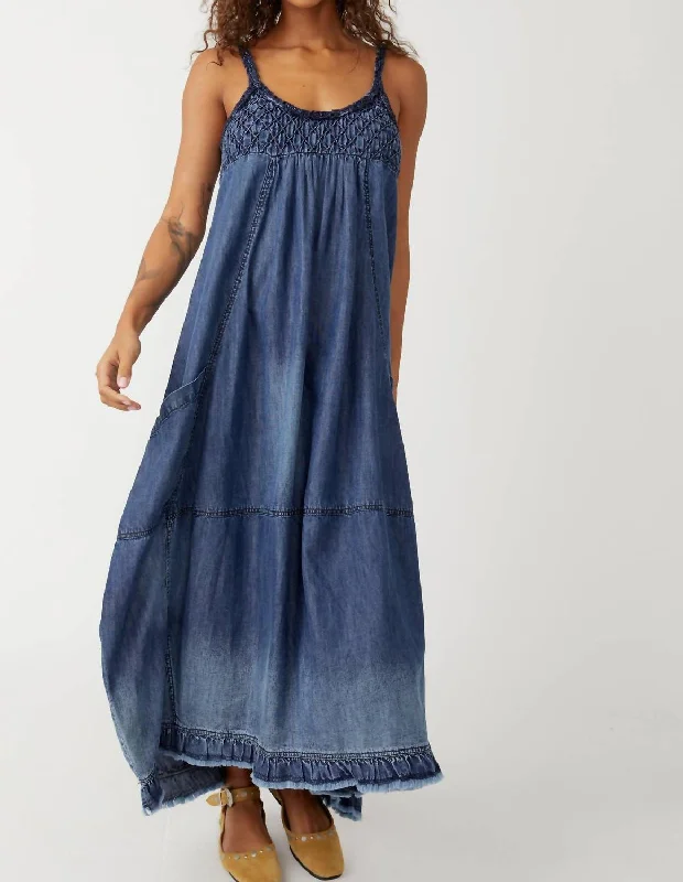 Clear Skies Maxi Dress In Denim