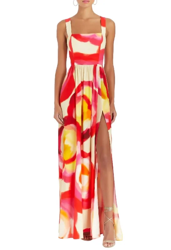 Florence Floral Maxi Dress In Asteria