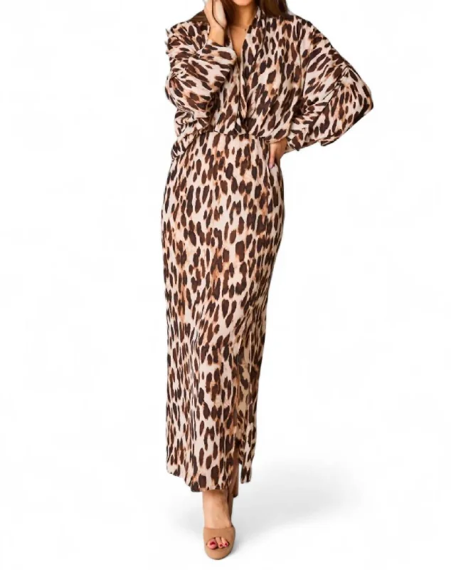 Jude Long Sleeve Maxi Dress In Kiara