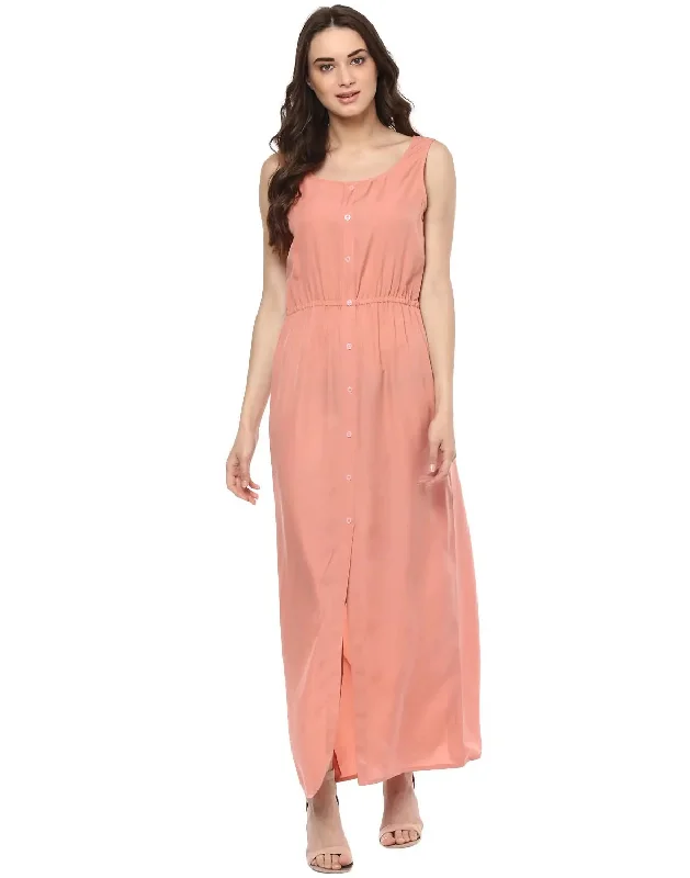 Maxi Shirt Dress in Dusty Pink