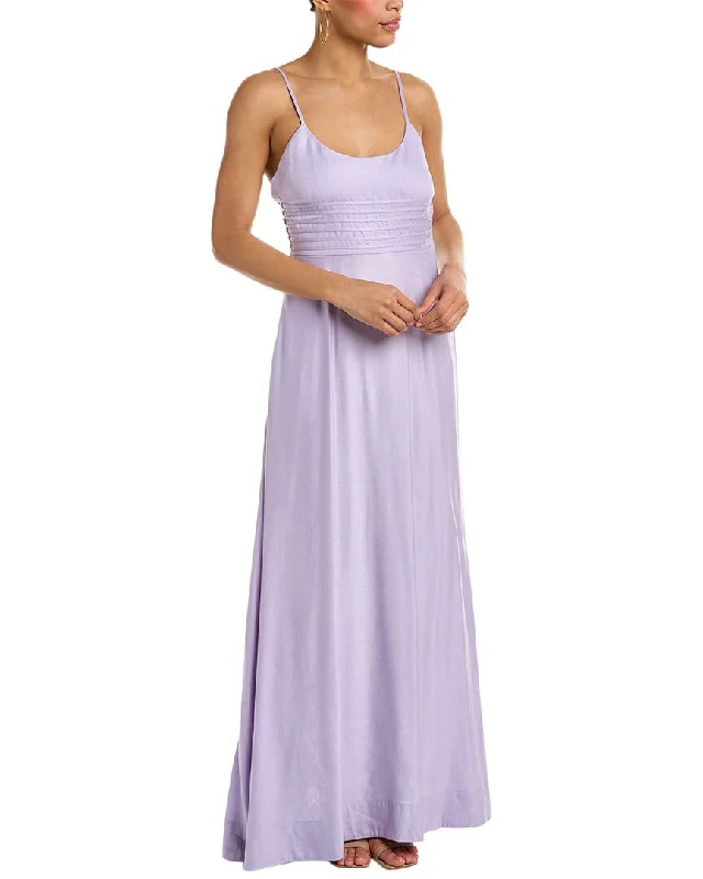 SIMKHAI Prudence Linen-Blend Maxi Dress