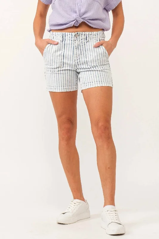 Julian High Rise Shorts In Railroad Stripe