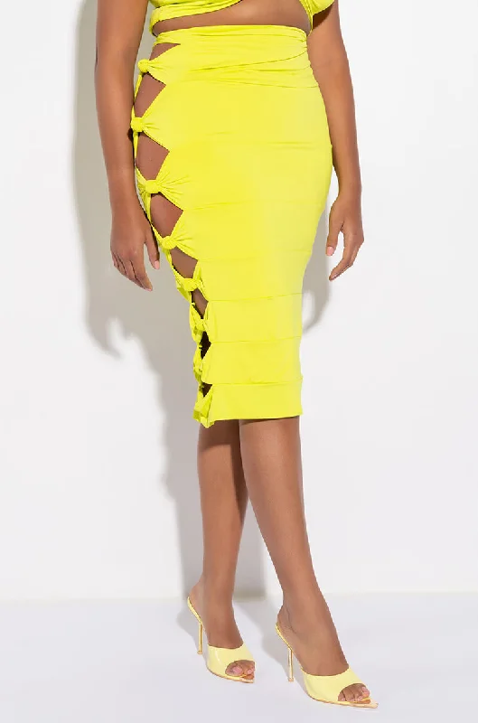 PLUS WORST BEHAVIOR CUTOUT MIDI SKIRT