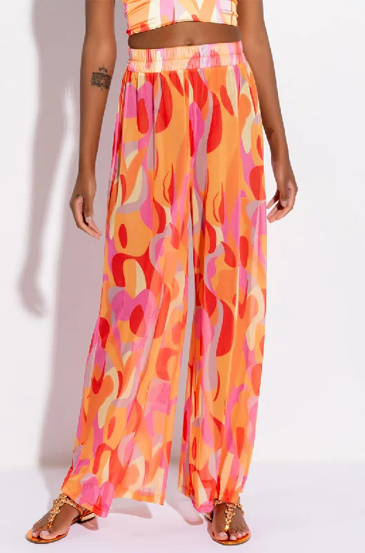 PSYCHEDELIC WIDE LEG MESH PANT